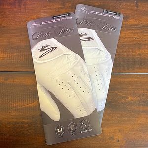 (NEW!) Mens Cobra Right Golf Glove(s) White Cabretta Leather PUR Tour Glove